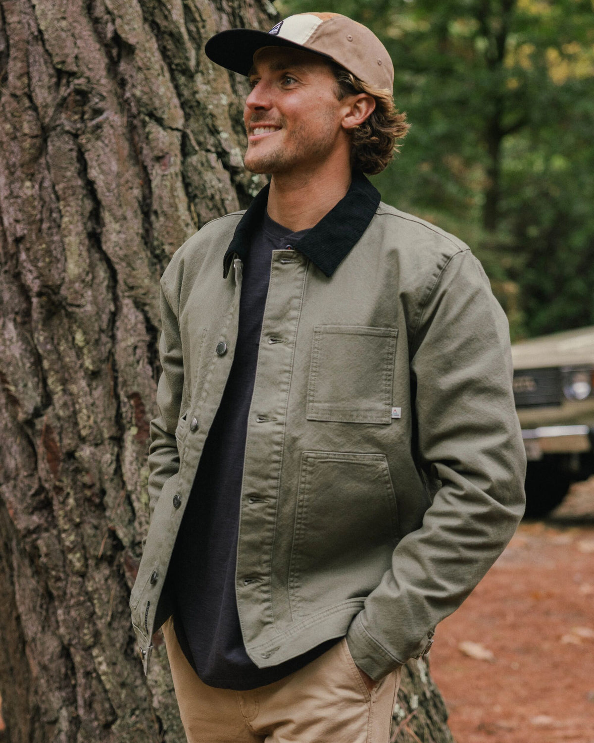 Vantage Lined Cotton Canvas Jacket - Dusty Olive - Lifestyle