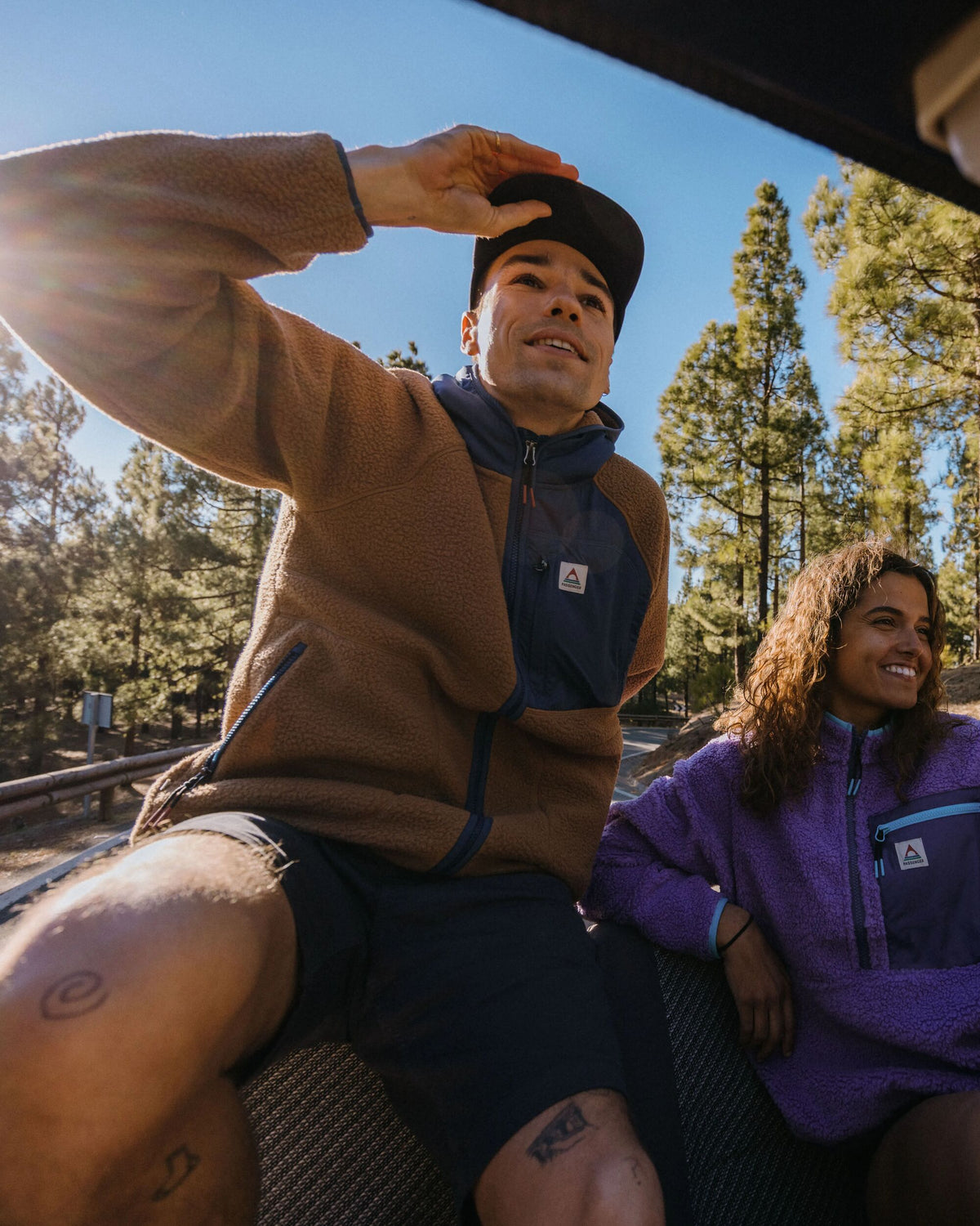 Ventura Full Zip Sherpa Fleece - Caramel Brown - Lifestyle