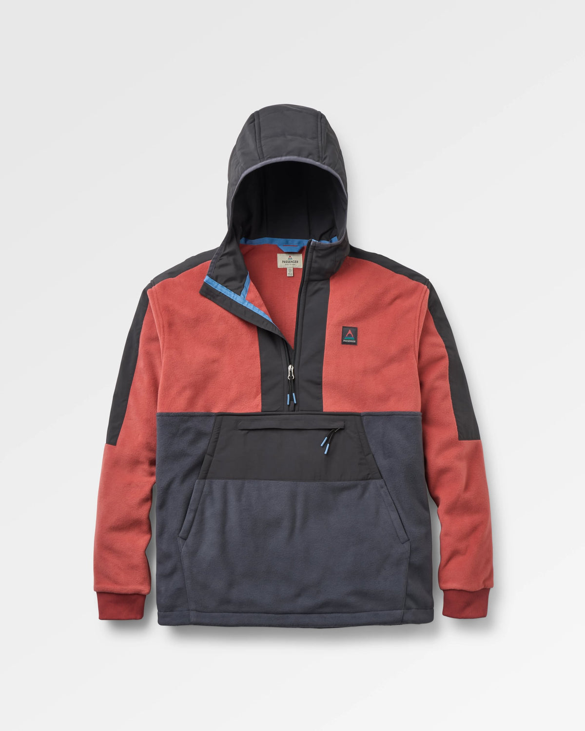 Woodland Hooded Polartec® Fleece - Redwood/Charcoal - Flatlay