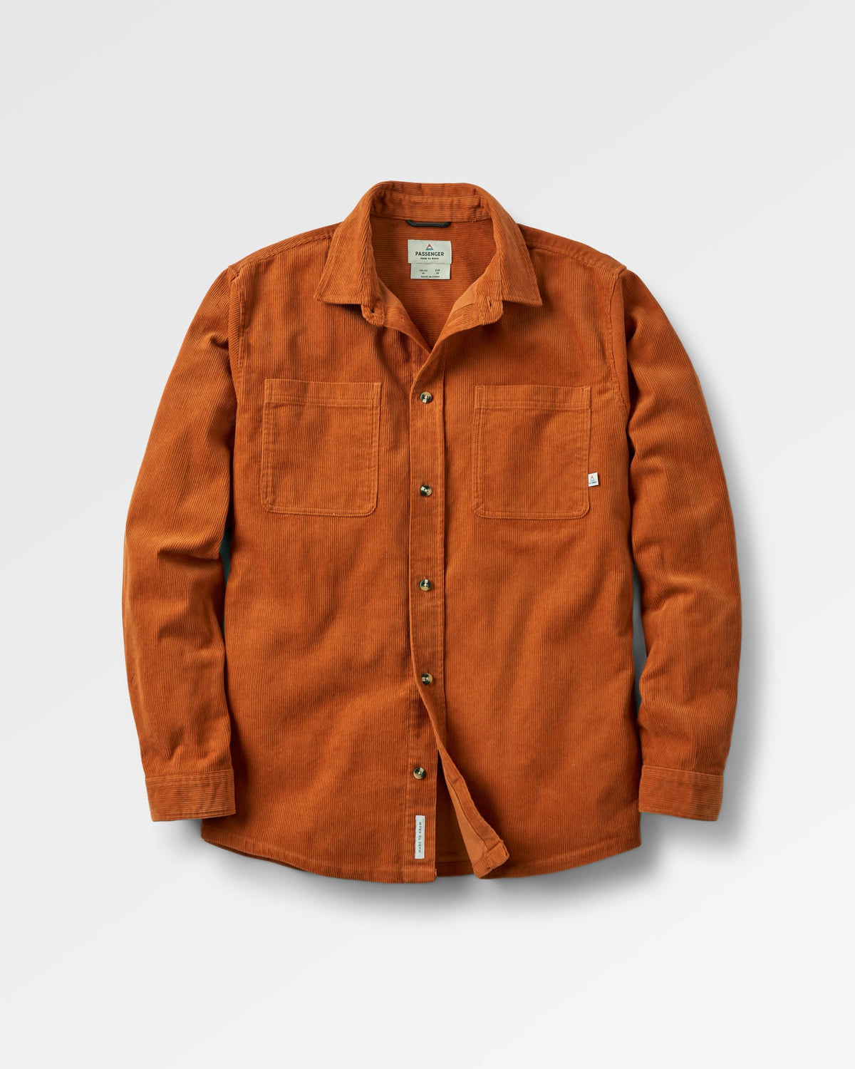 Backcountry Corduroy Shirt - Sunset Orange - Flatlay