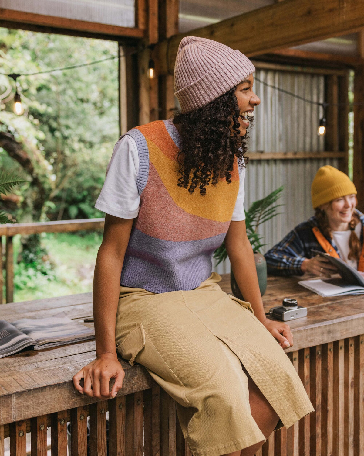 Scenic Knitted Vest - Scenic Sunrise Orange - Lifestyle