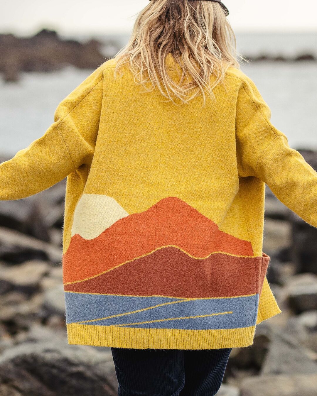 Vista Knitted Cardigan - Amber Gold - Lifestyle