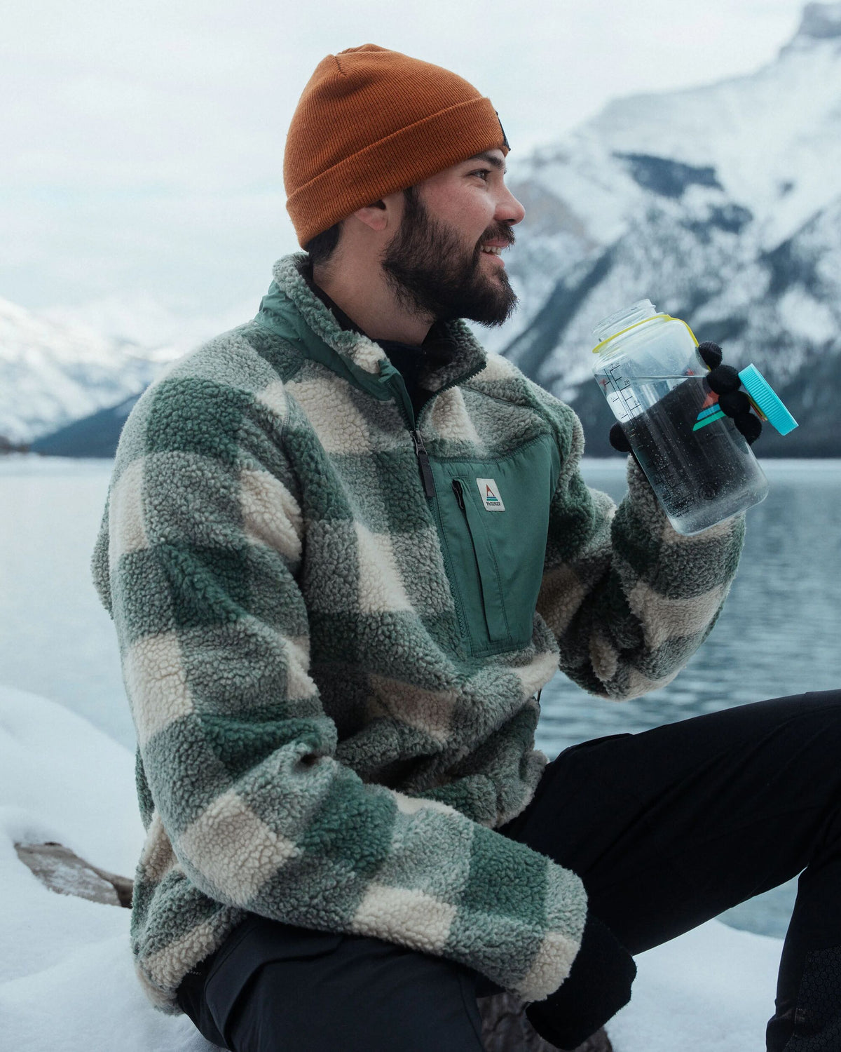 Offroad Sherpa 1/2 Zip Fleece - Dark Forest Check - Lifestyle
