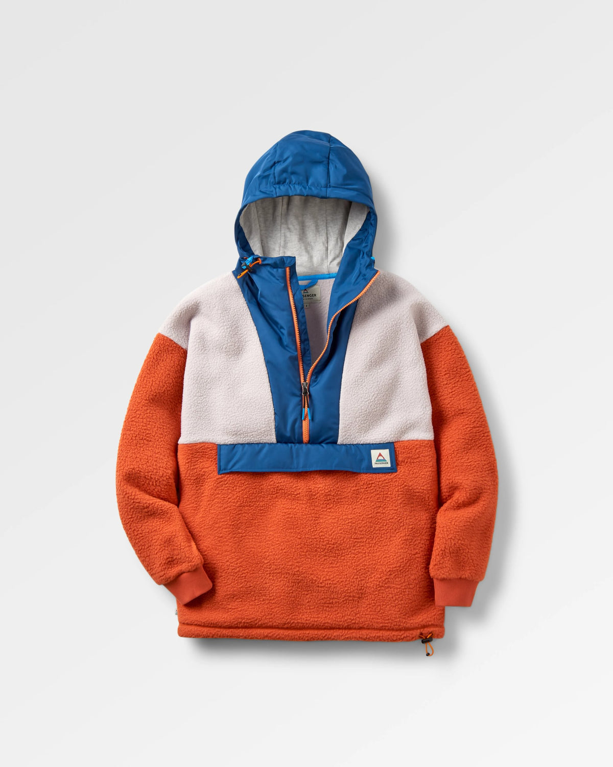 Maren 1/2 Zip Sherpa Fleece - Burnt Orange - Flatlay