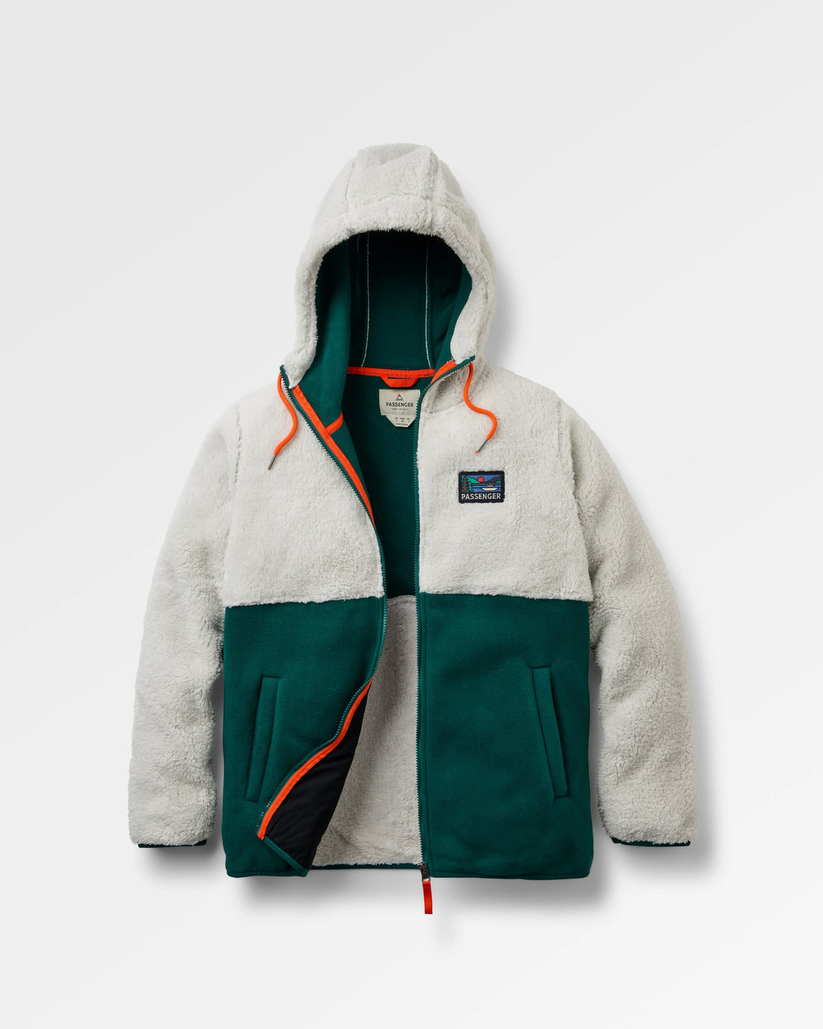 Nestling Polar-Lined Sherpa Fleece - Grey Dawn/Rain Forest - Flatlay