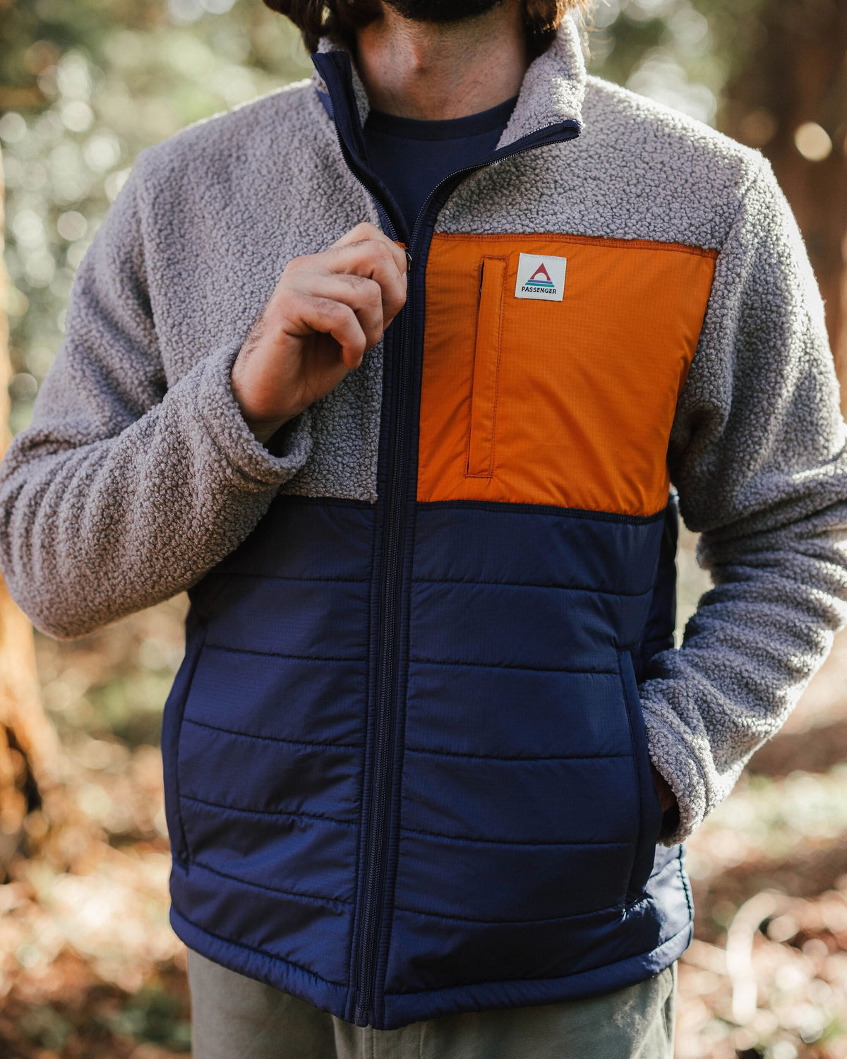 Born Explorer Polar-Lined Sherpa Fleece - Steel Grey - Lifestyle