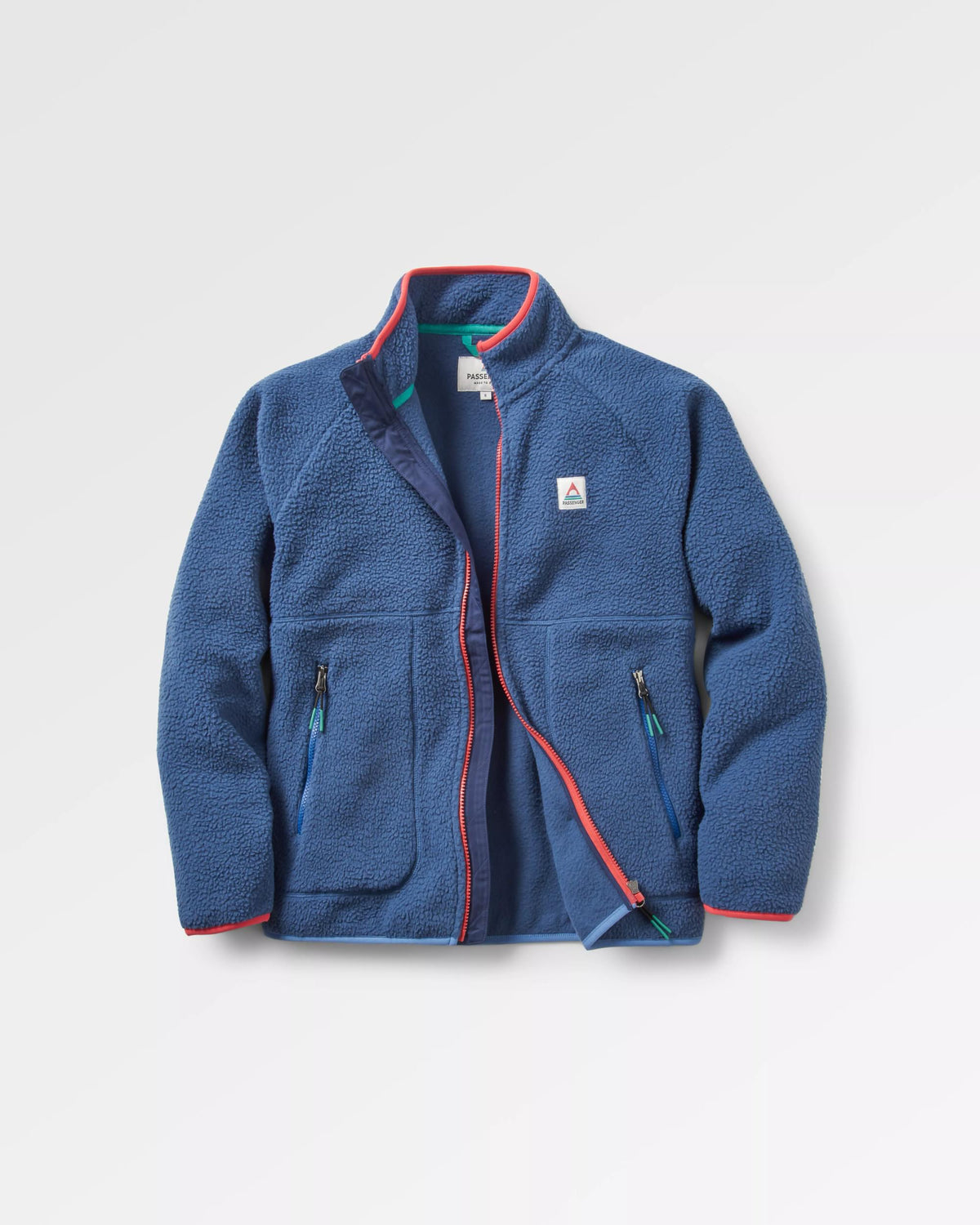 Fairbanks Full Zip Sherpa Fleece - Dark Denim - Flatlay