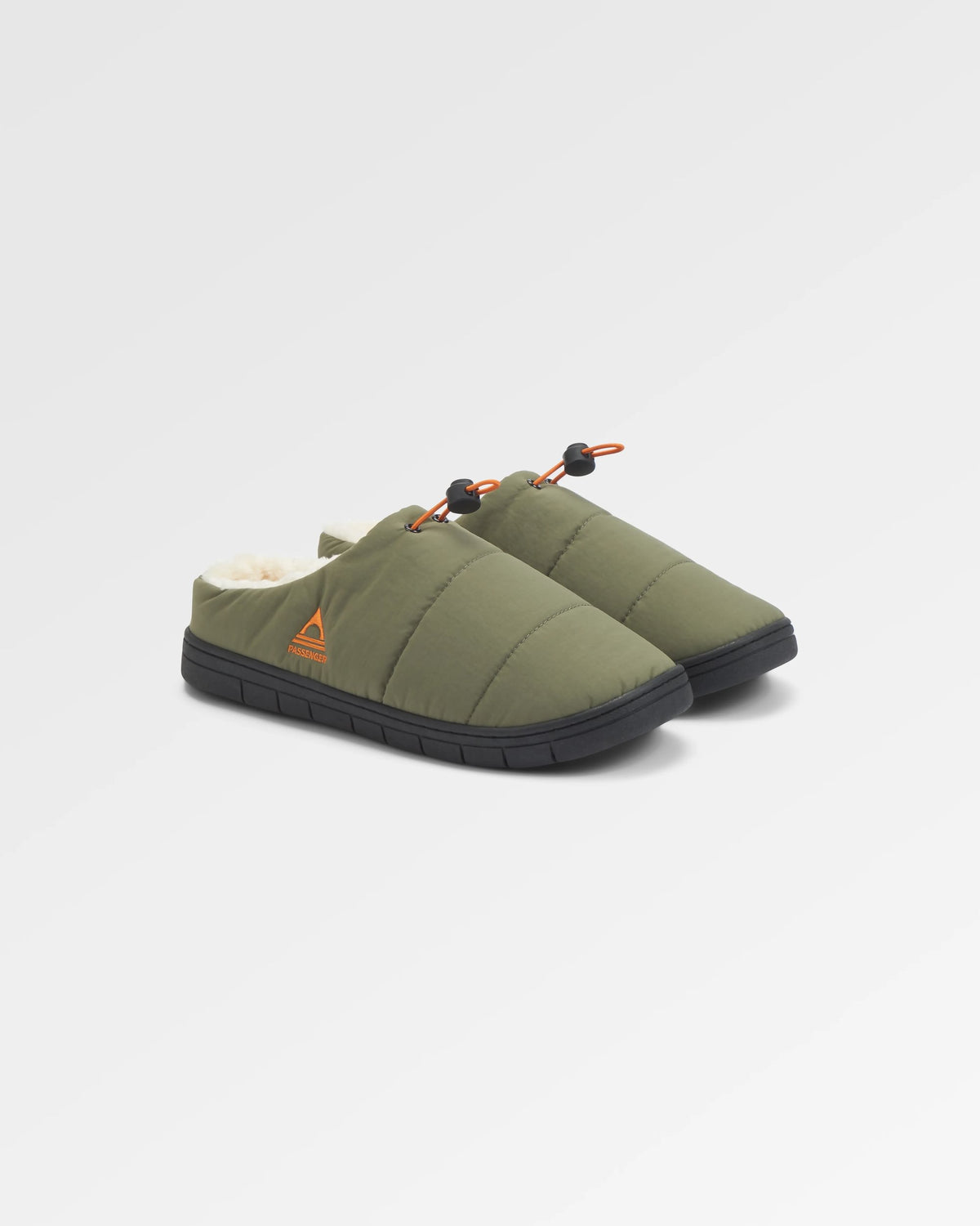 Step Out Men's Fleece Lined Slipper - Dusty Olive - Flatlay