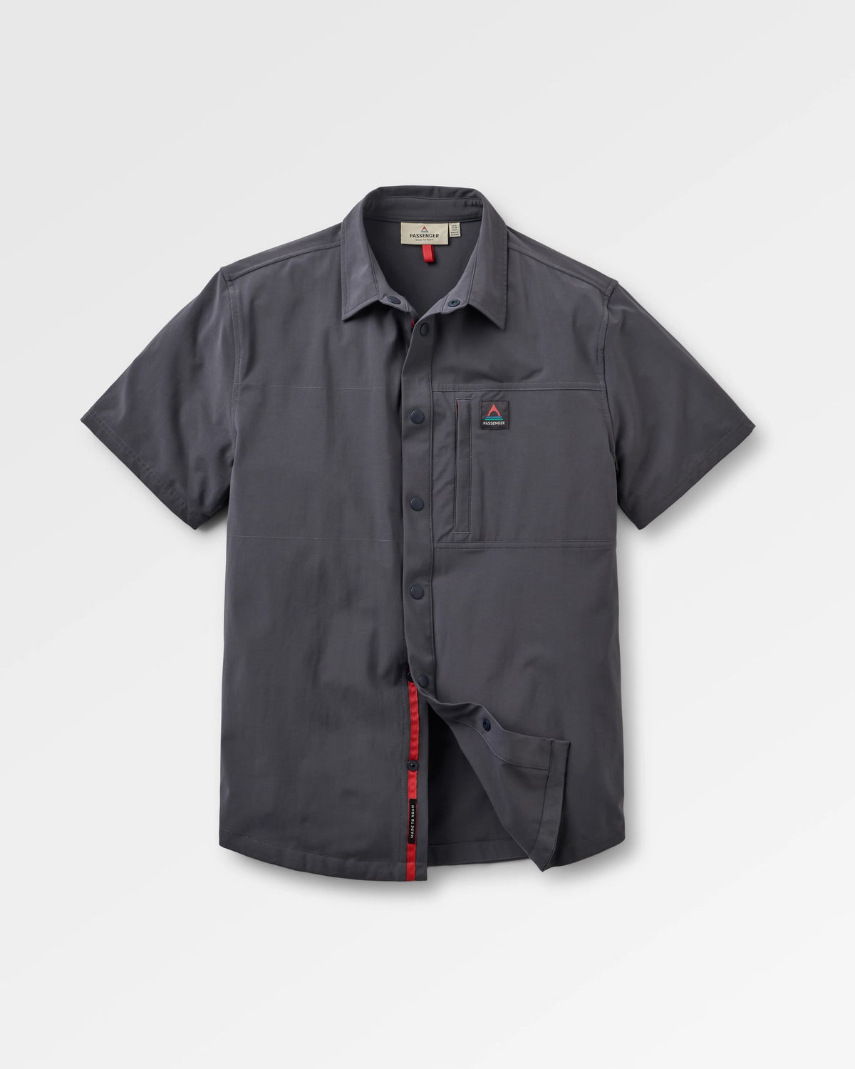 Traveller Short Sleeve Stretch Shirt - Charcoal - Flatlay