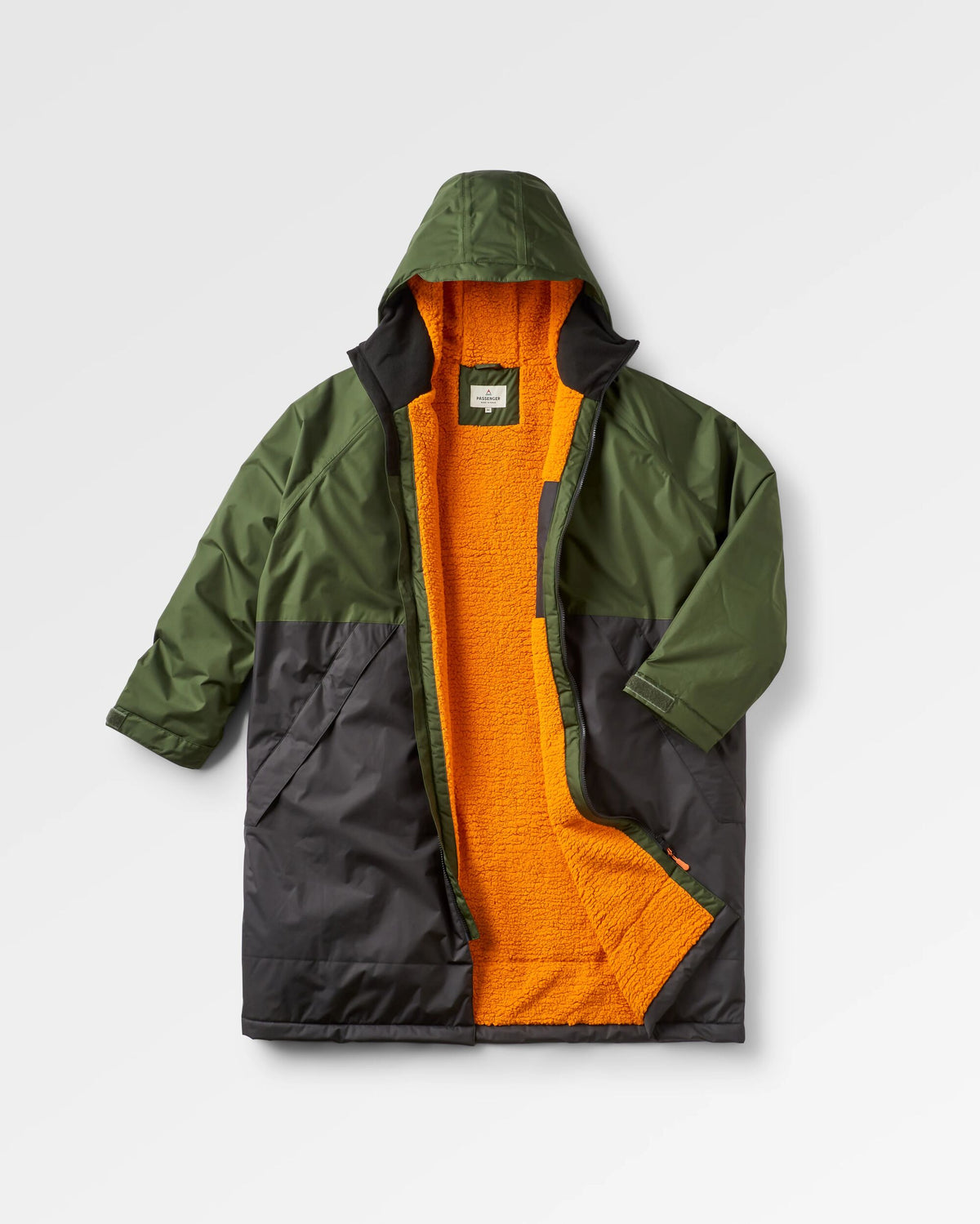 Tempest Waterproof Changing Robe - Fir Tree/ Black - Flatlay
