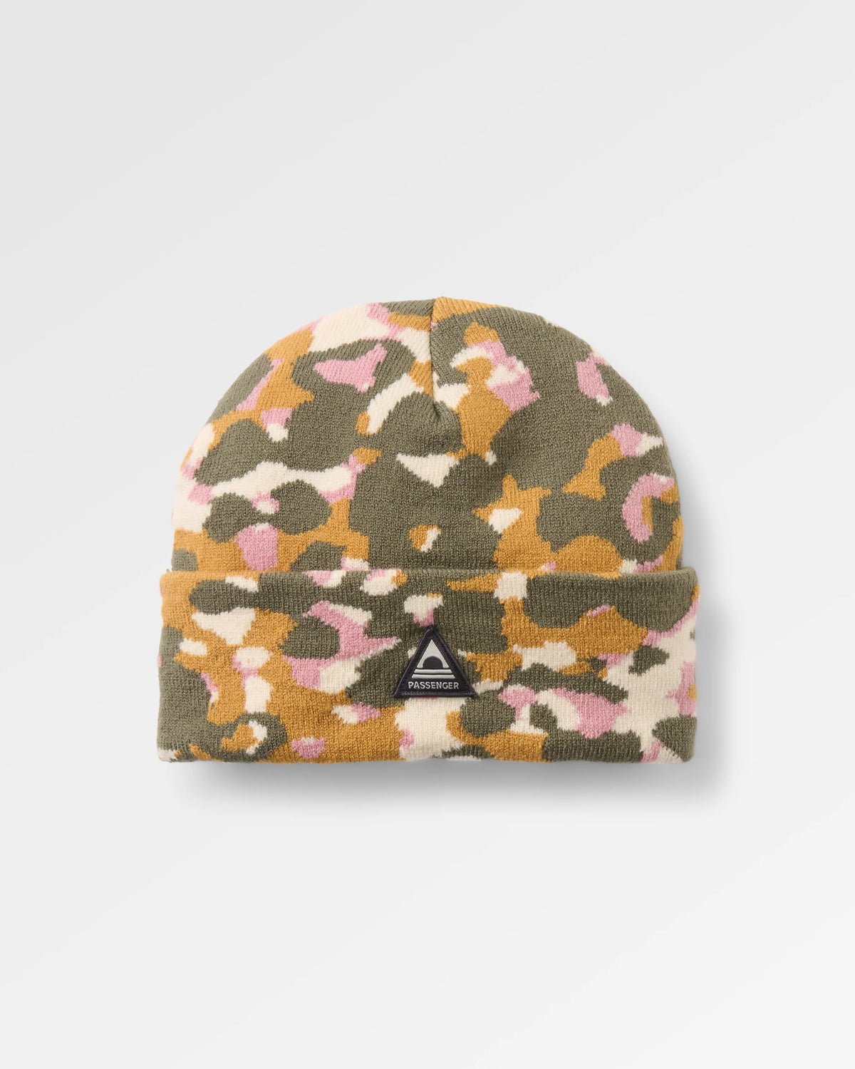 Amber Knit Beanie - Powder Camo Dusty Olive - Flatlay