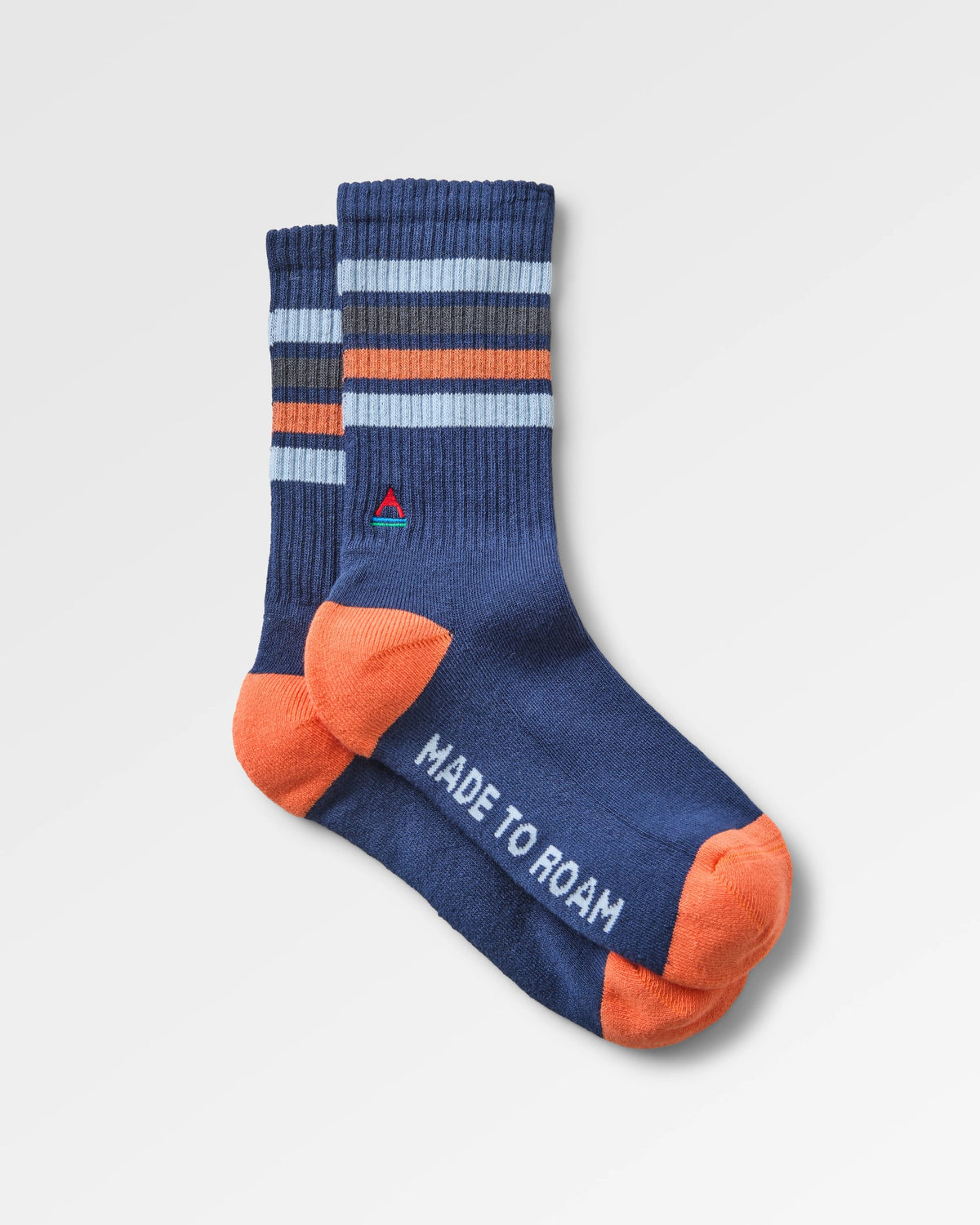 Classic Midweight Crew Socks - Rich Navy - Flatlay