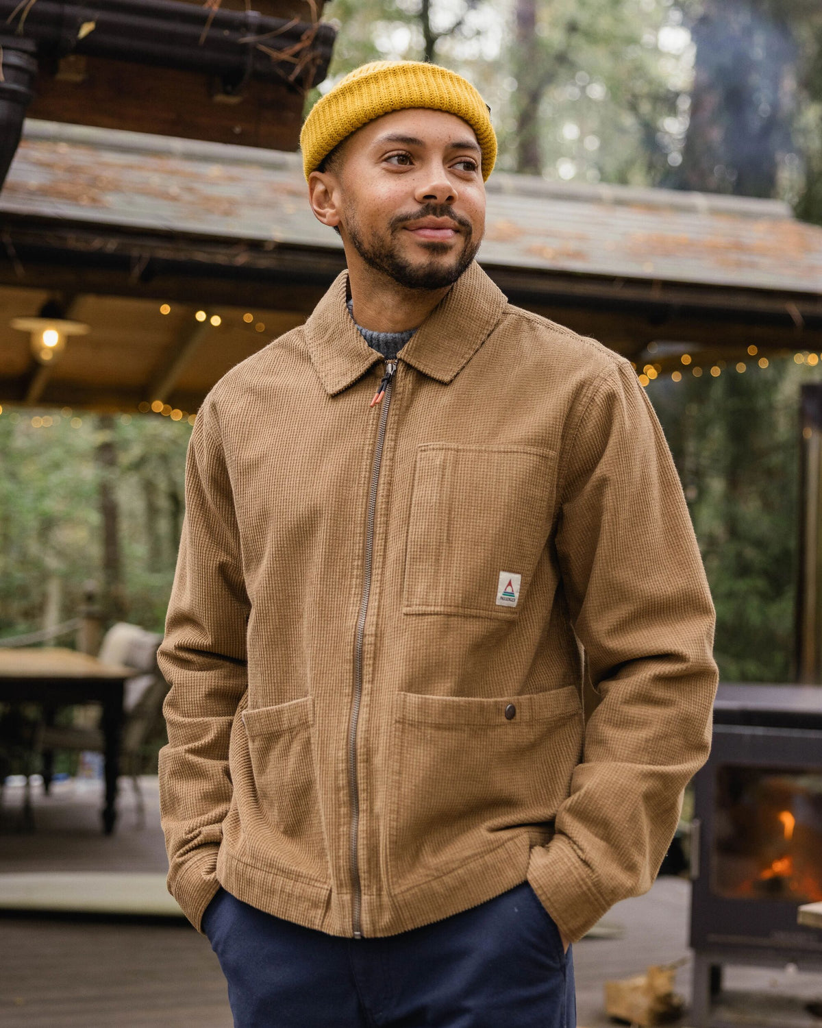 Harvest Cotton Cord Overshirt - Caramel Brown - Lifestyle