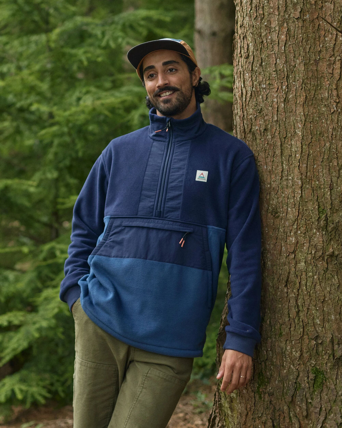 Woodland Hoodless 1/2 Zip Polartec® Fleece - Rich Navy/Dark Denim - Lifestyle