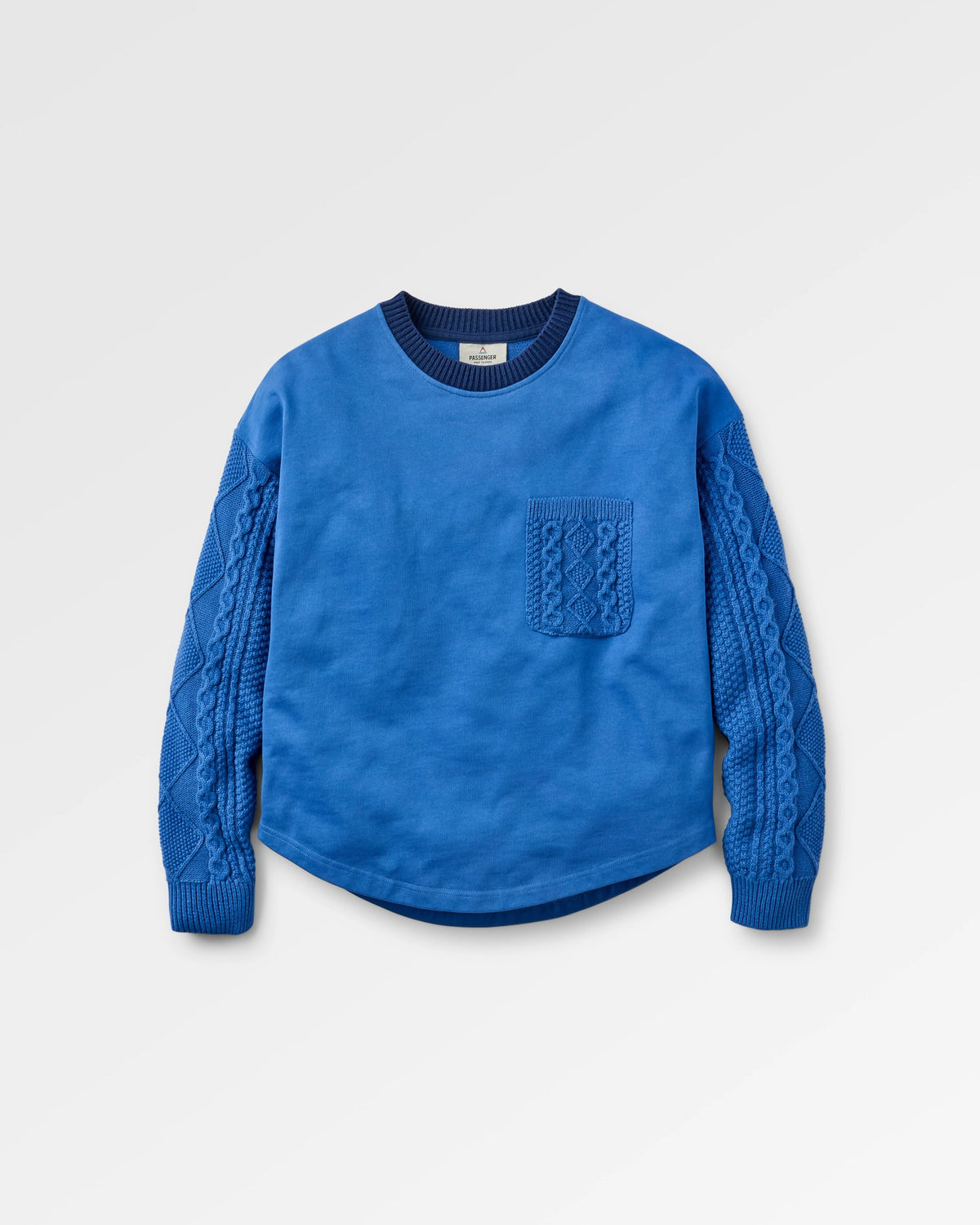 Aerial LS Knit Top - Electric Blue - Flatlay