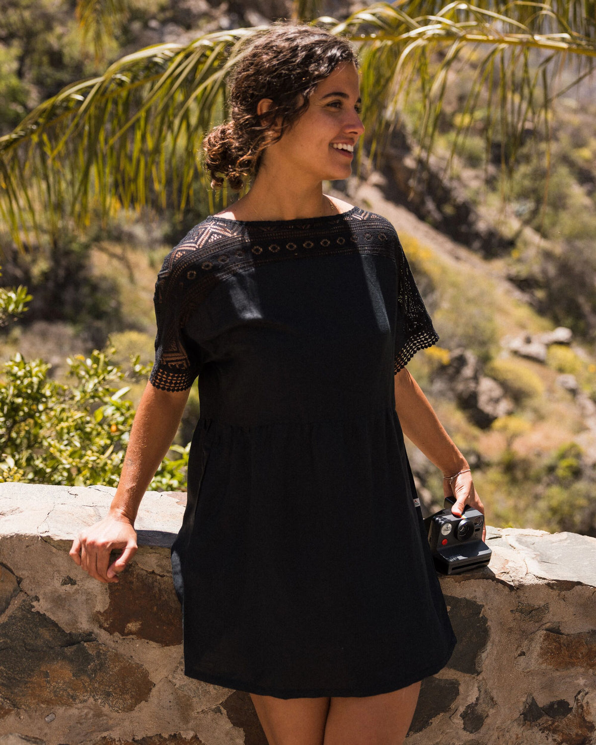 Sono Linen Beach Dress - Black - Lifestyle