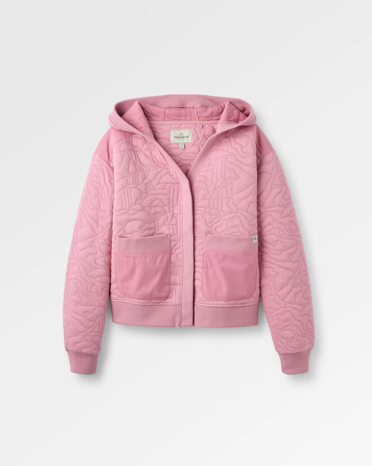 Seagrass Quilted Hoodie - Pink Haze - Flatlay