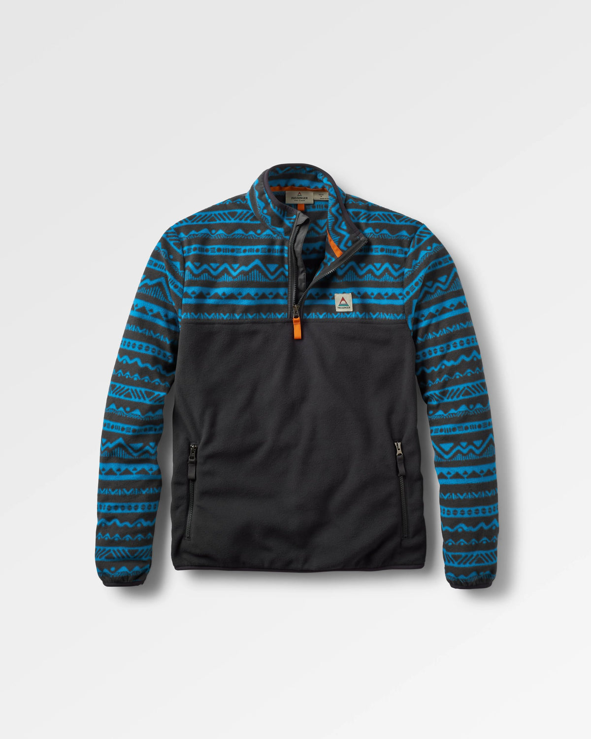 Set Off Polar 1/4 Zip Fleece - Mountain Geo Charcoal/Bluejay - Flatlay