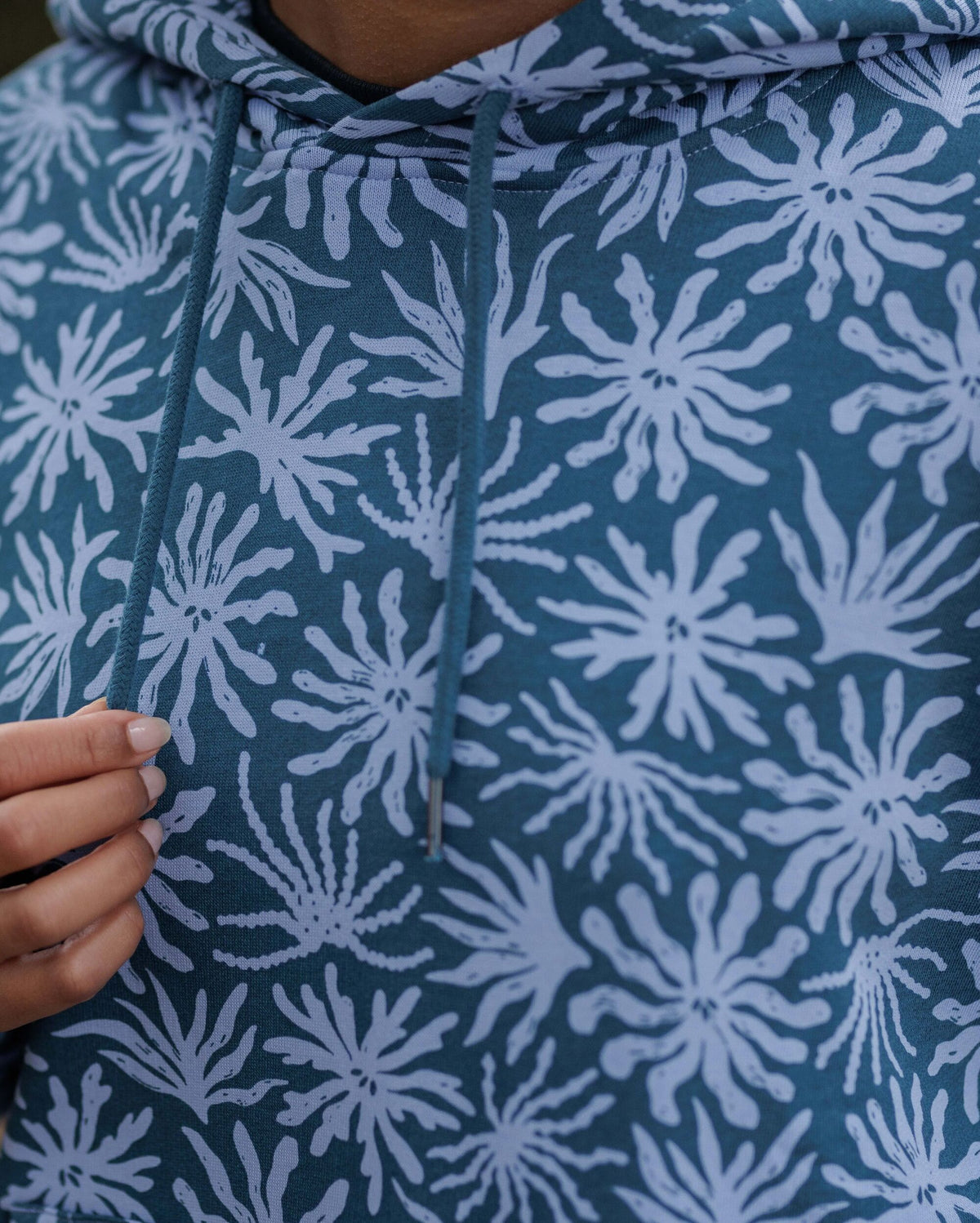 Arame Cotton Hoodie - Seaweed Blue Steel - Lifestyle