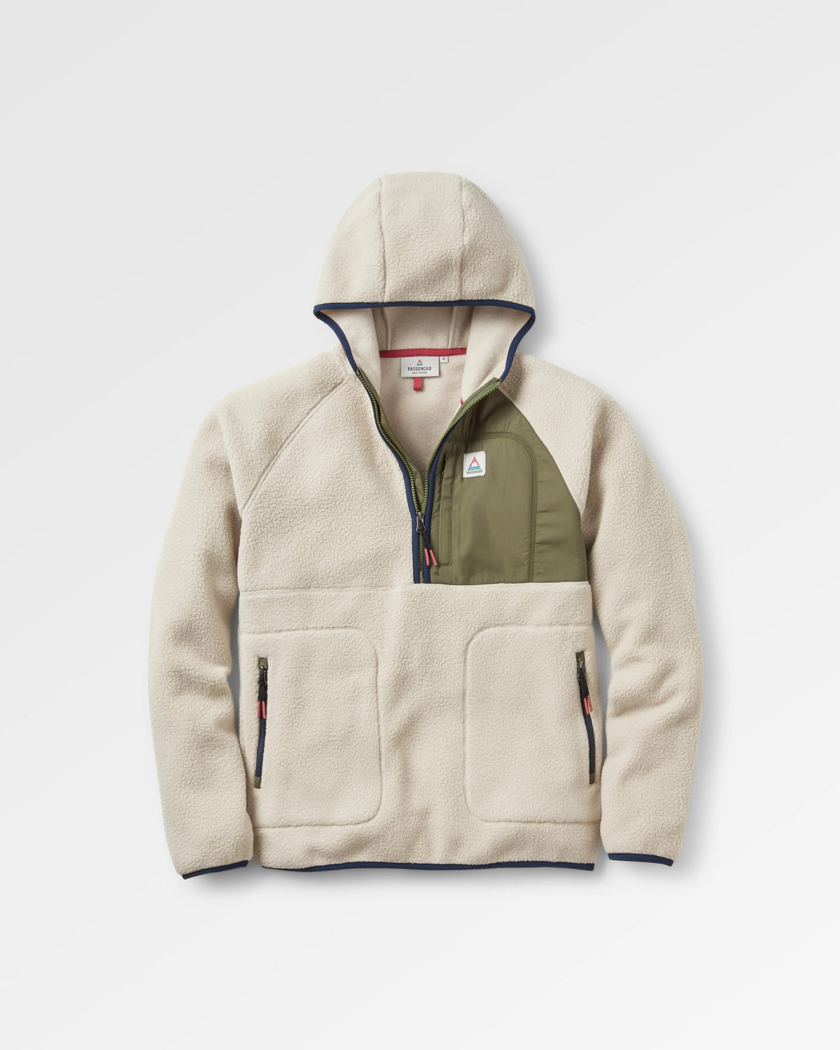 Ventura 1/2 Zip Sherpa Fleece - Oatmeal/Khaki - Flatlay
