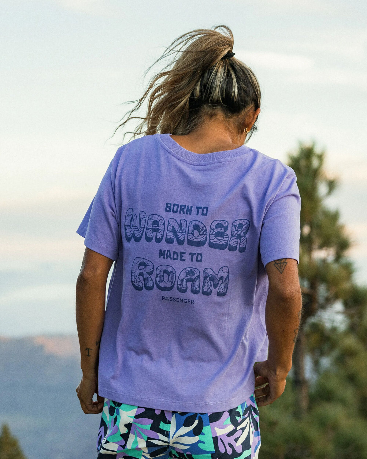 Woodcut T-Shirt - Retro Purple - Lifestyle
