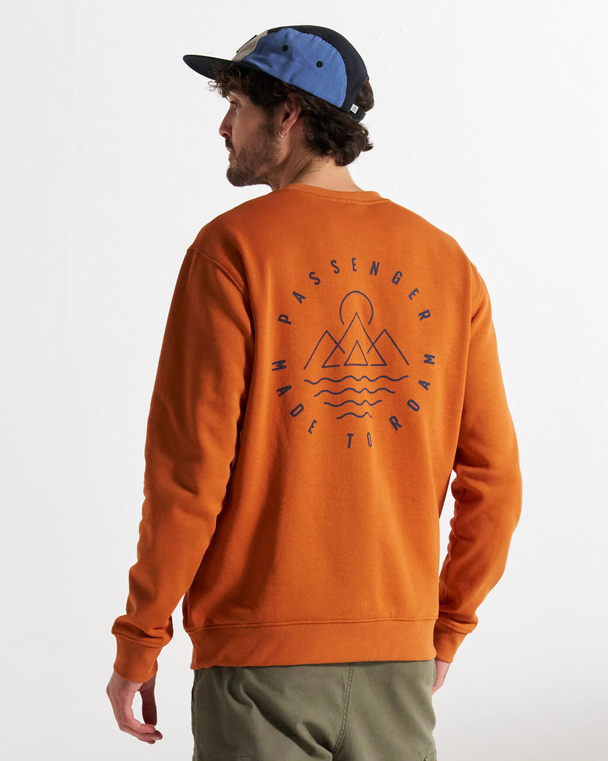 Escapism Regular Fit Sweatshirt - Sunset Orange - Studio Model