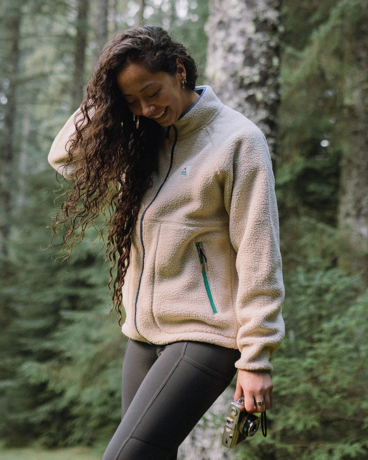 Fairbanks Full Zip Sherpa Fleece - Oatmeal - Lifestyle