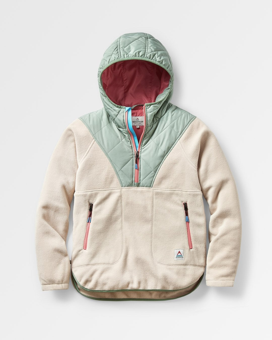 Juana Polar Hooded Fleece - Oatmeal - Flatlay