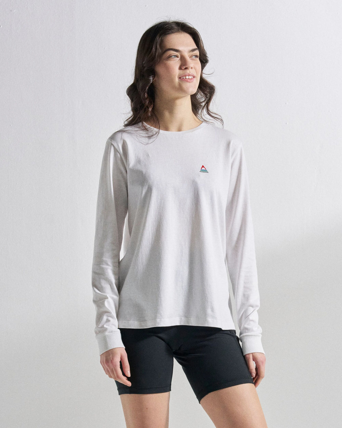 Classic LS T-Shirt - White - Studio Model