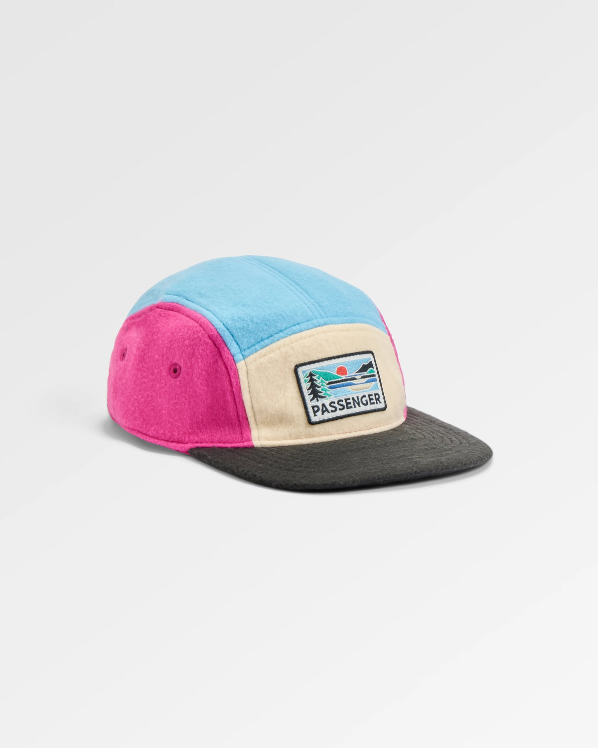 Pine Polar Fleece 5 Panel Cap - Maroon - Flatlay