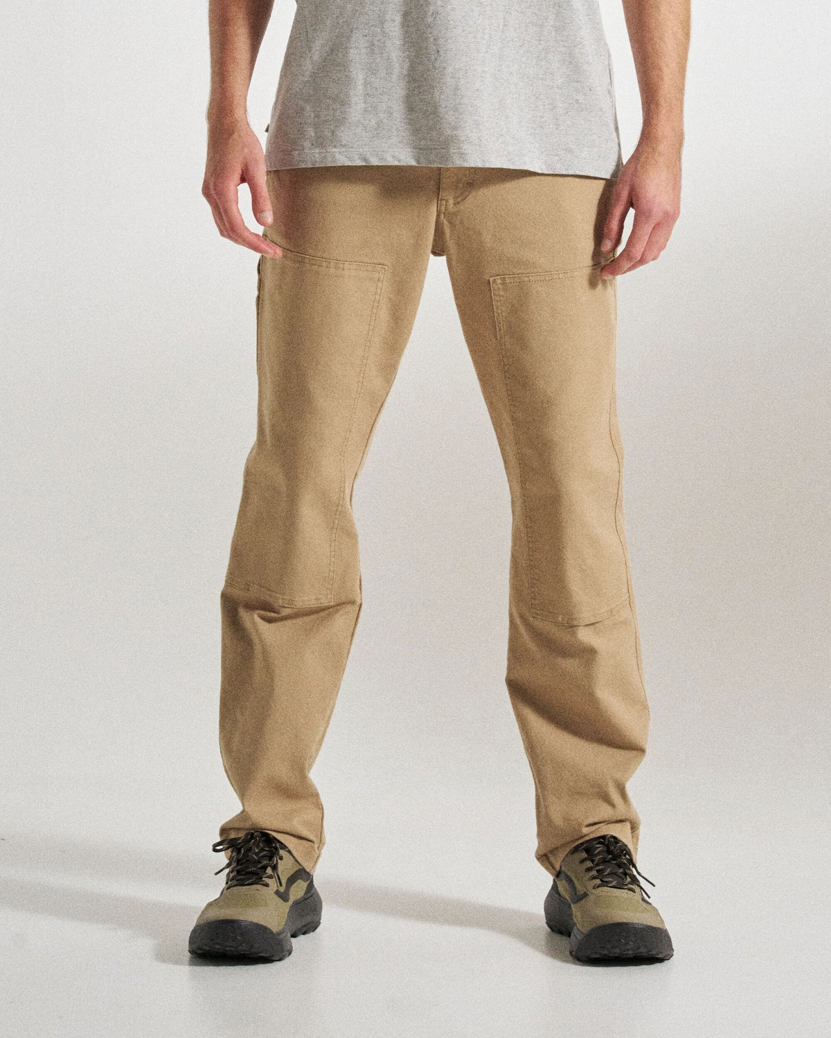 Vantage Cotton Canvas Trouser - Biscuit - Studio Model
