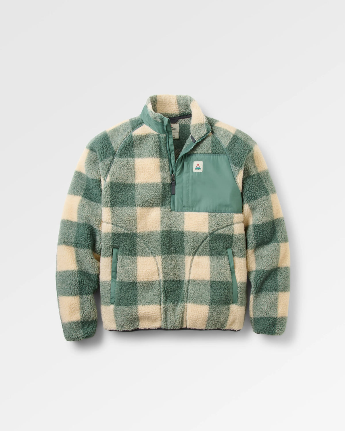 Offroad Sherpa 1/2 Zip Fleece - Dark Forest Check - Flatlay