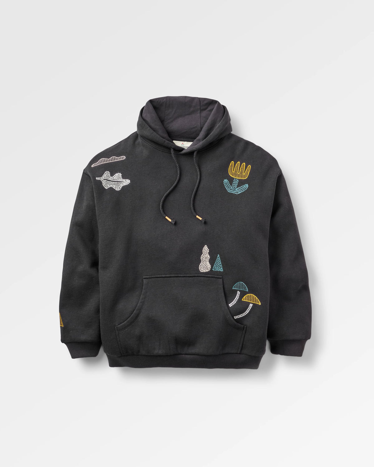 Slower Rhythms Women's Cotton Hoodie - Faded Black - Flatlay