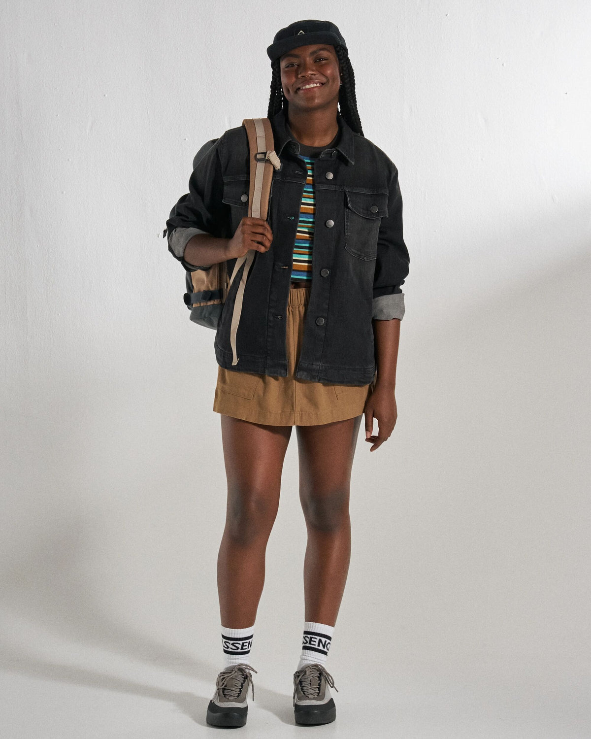Stella Denim LS Shirt - Washed Black Denim - Studio Model