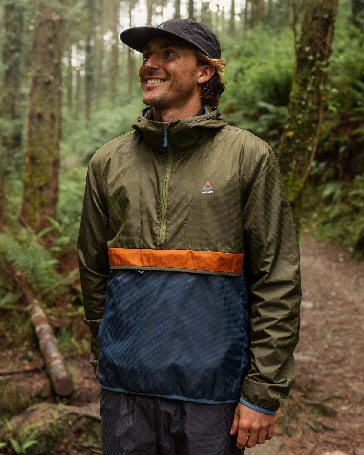 Gusto Windshell Anorak - Khaki/Dark Denim - Lifestyle