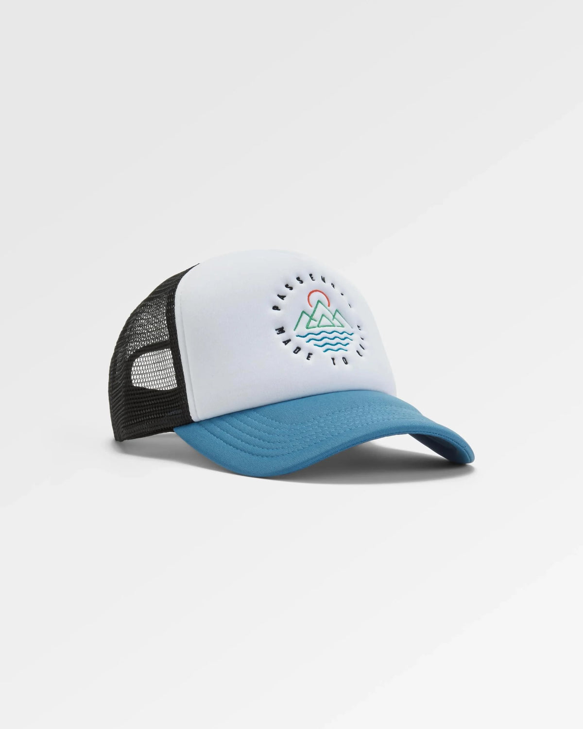 Escapism Snapback Trucker Cap - Black/Moonlight Blue - Flatlay