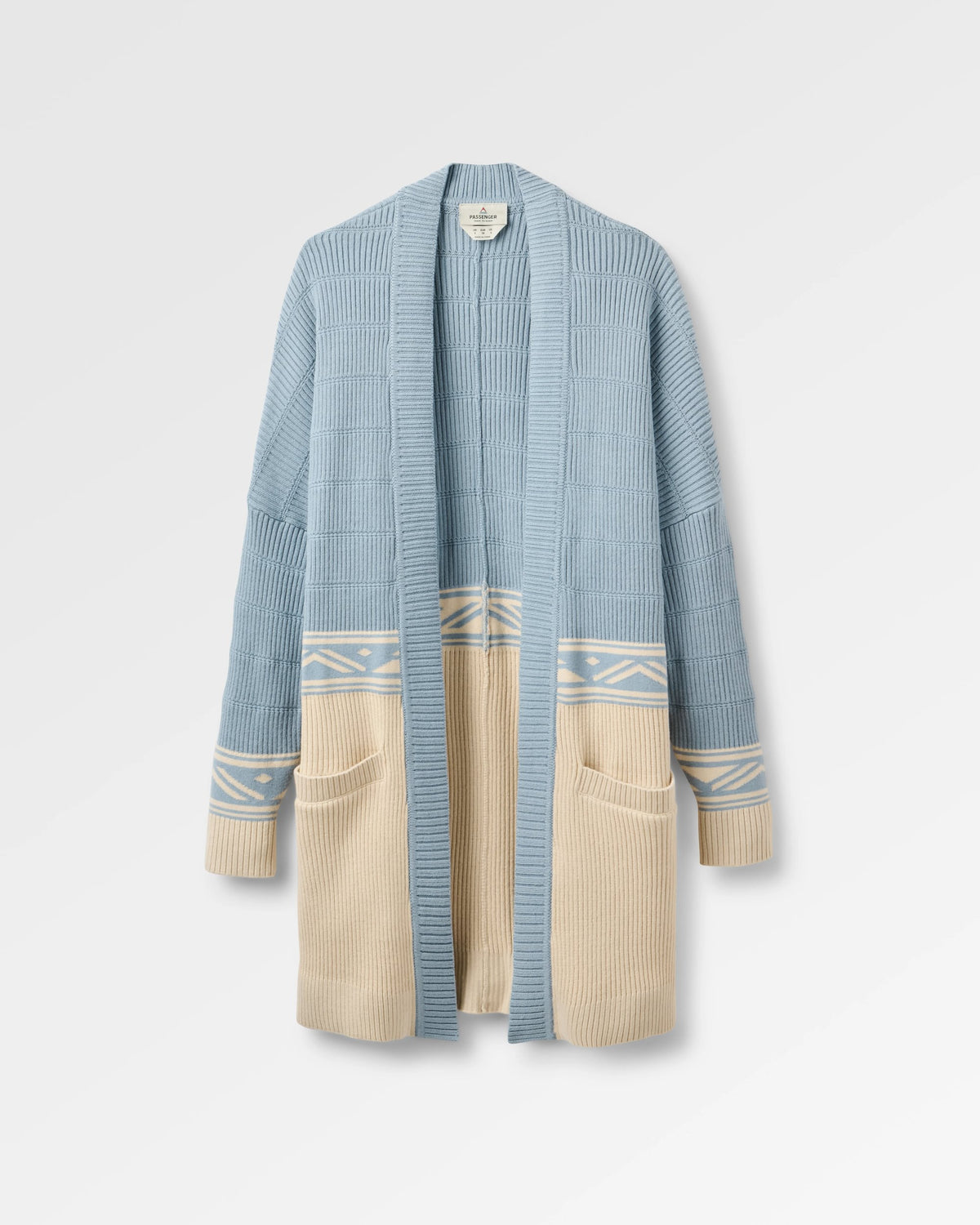 Nurture Cotton Cardigan - Faded Denim - Flatlay