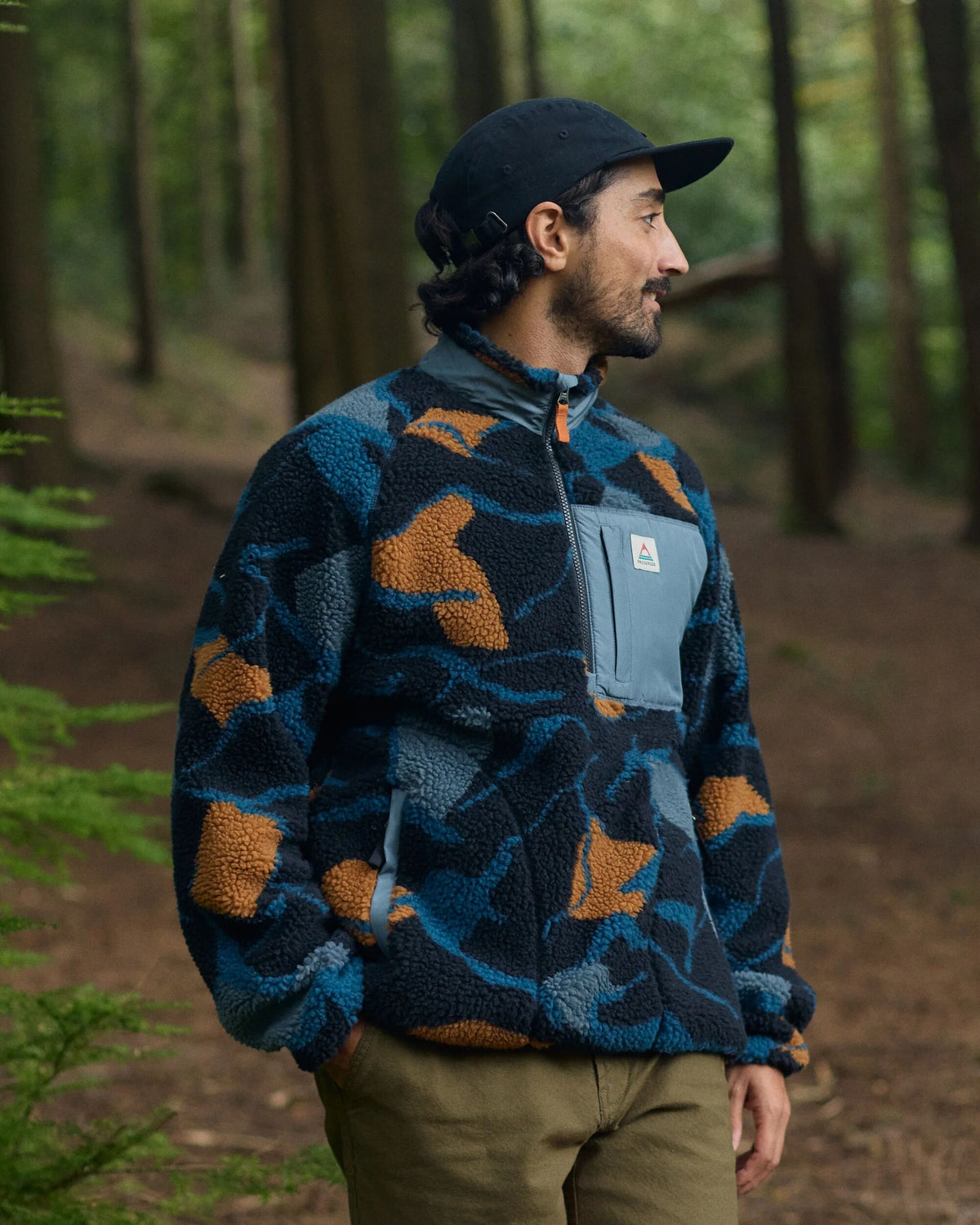 Offroad Sherpa 1/2 Zip Fleece - Abstract Trails Black - Lifestyle