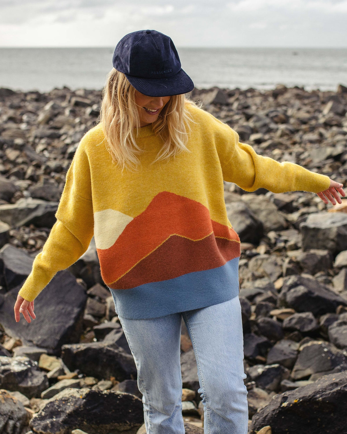 Vista Knitted Jumper - Amber Gold - Lifestyle