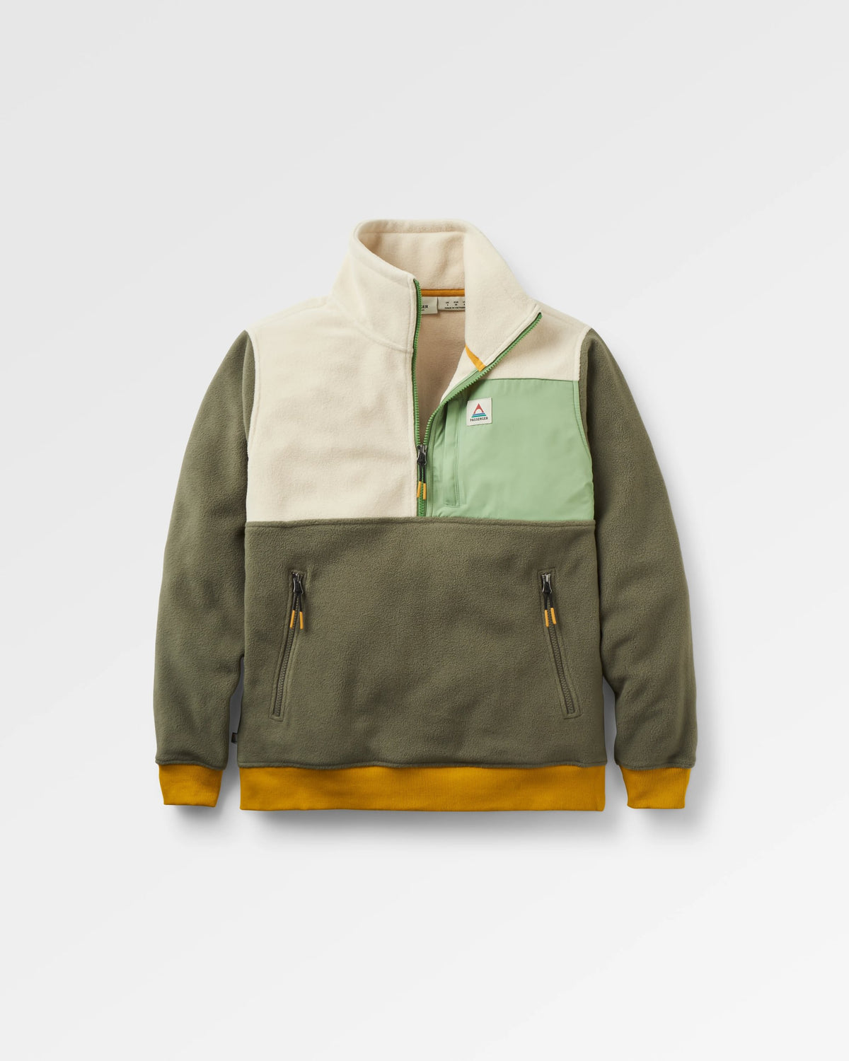 Caspian 1/2 Zip Polar Fleece - Dusty Olive - Flatlay