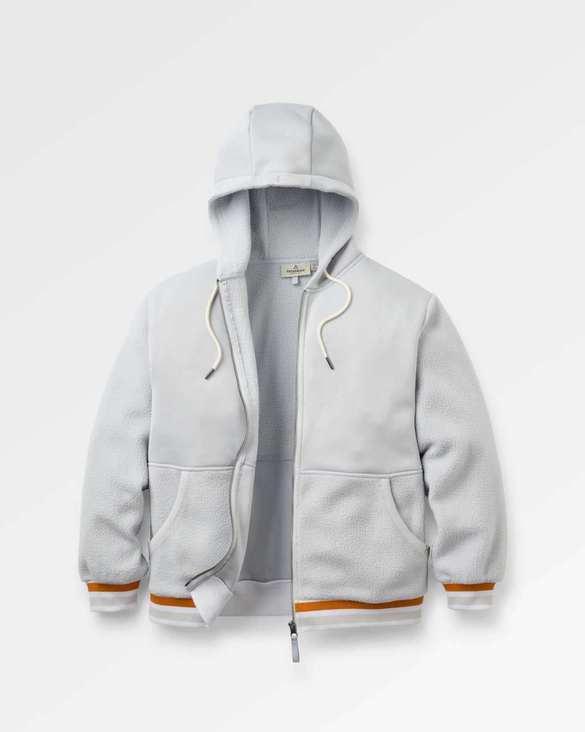 Campout Full Zip Fleece Hoodie - Light Grey - Flatlay