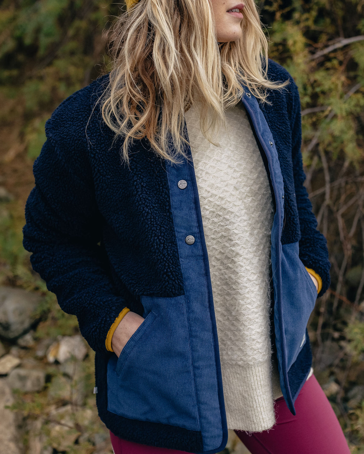 Clover Sherpa Fleece - Deep Navy - Lifestyle