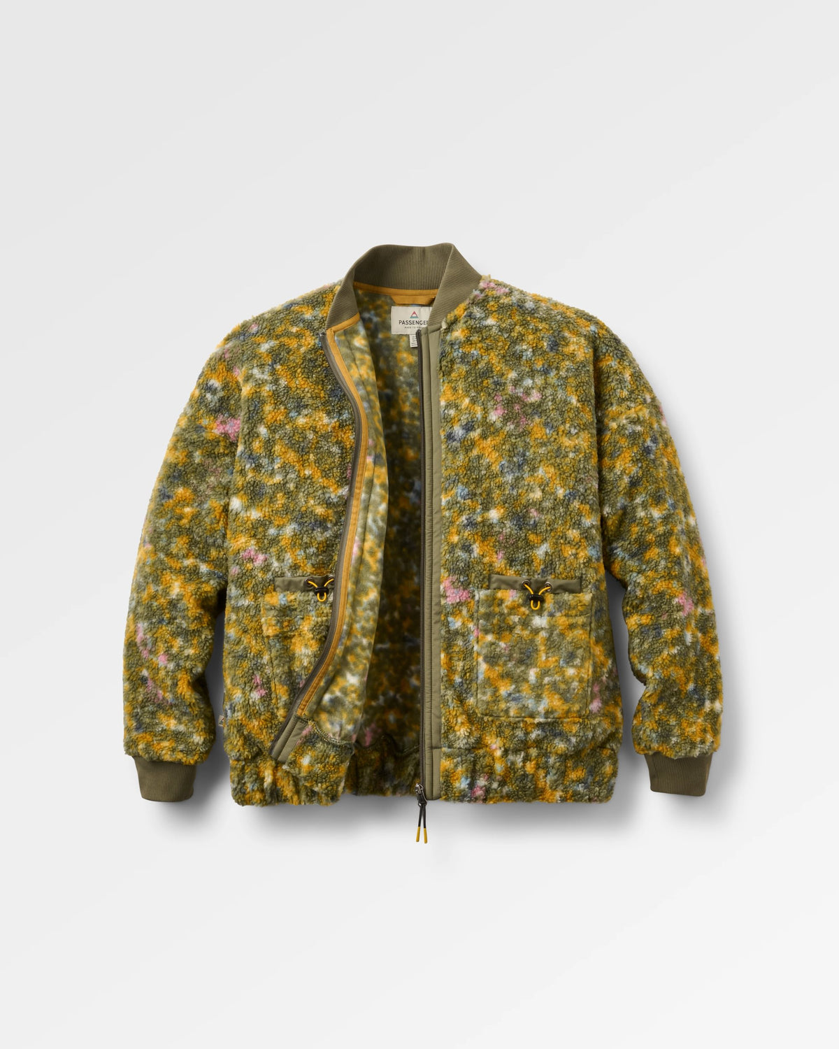 Lucia Sherpa Fleece - Powder Camo Dusty Olive - Flatlay
