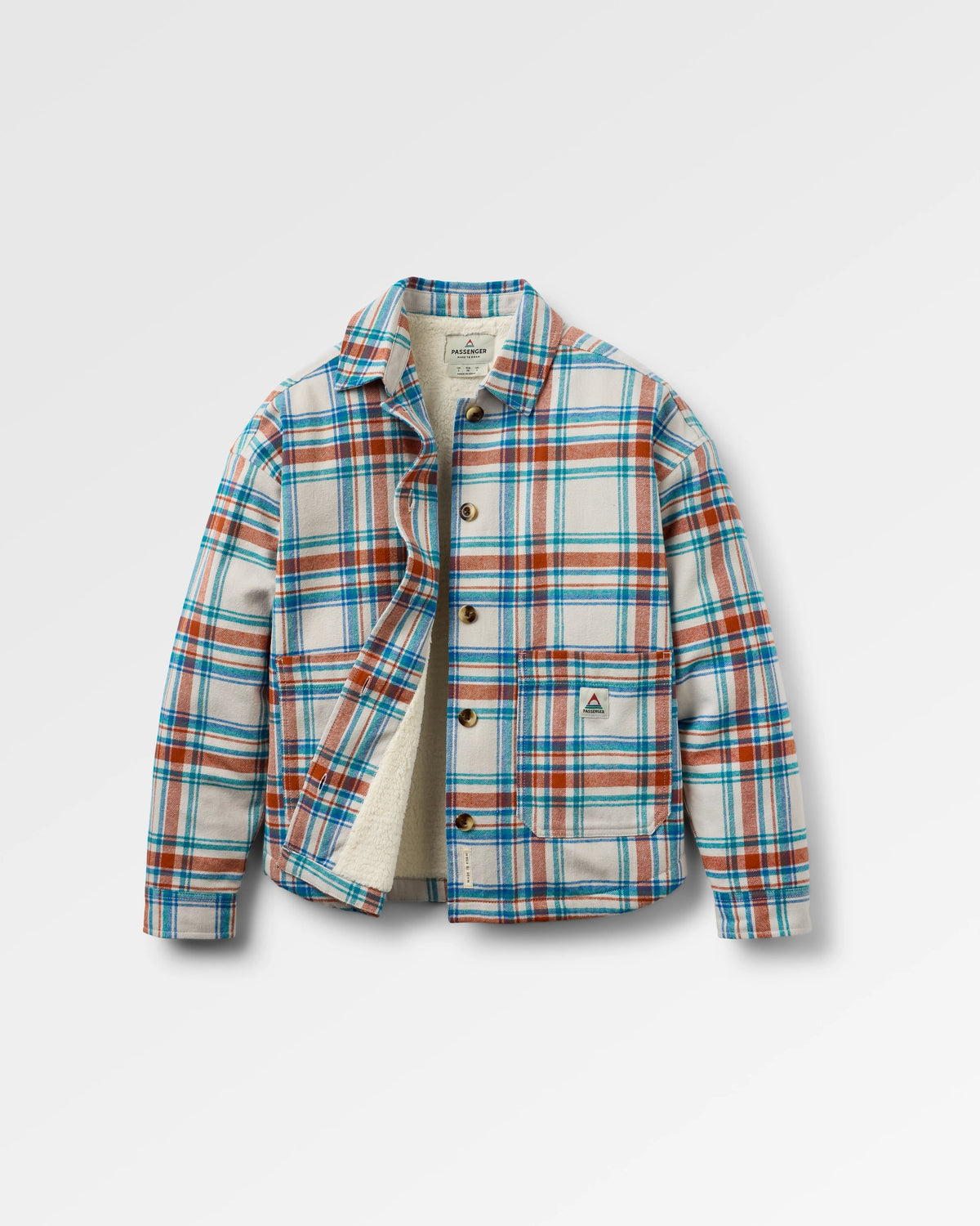 Flint Cotton Overshirt - Vintage White Check - Flatlay