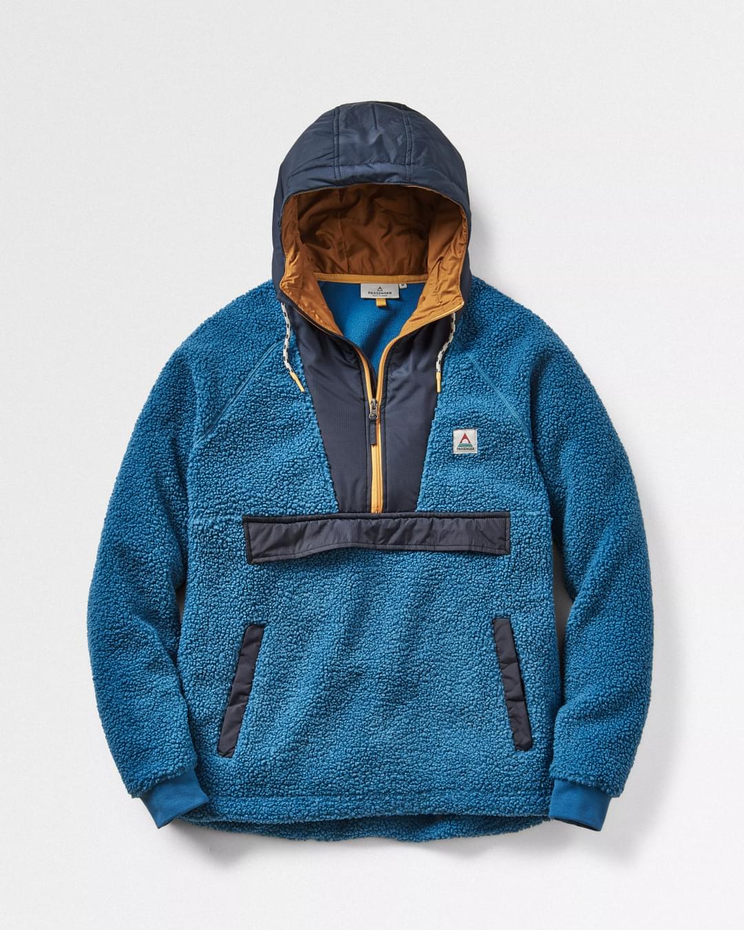 Woodland Polar-lined Sherpa Fleece - Blue Steel - Flatlay