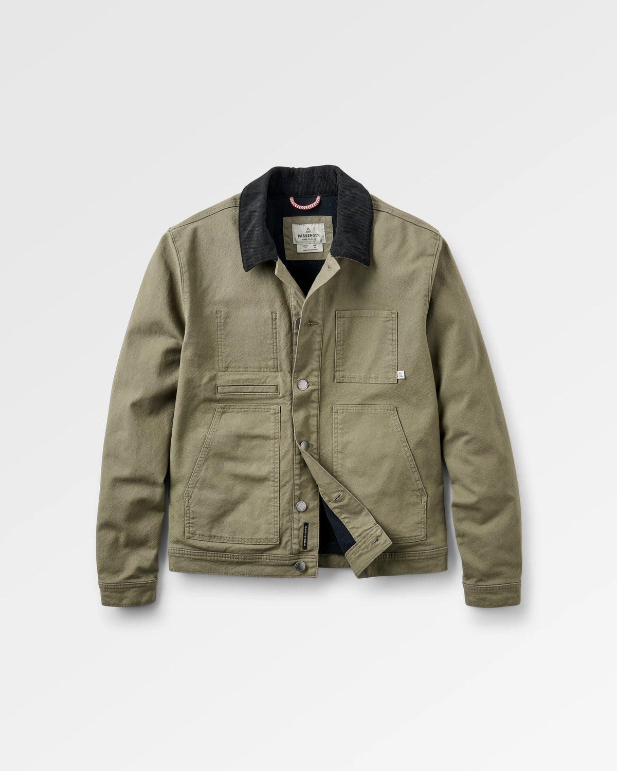 Vantage Lined Cotton Canvas Jacket - Dusty Olive - Flatlay