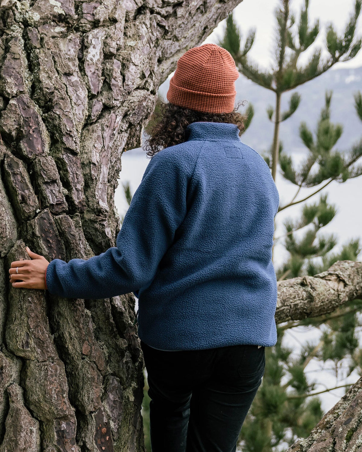 Fairbanks Full Zip Sherpa Fleece - Dark Denim - Lifestyle