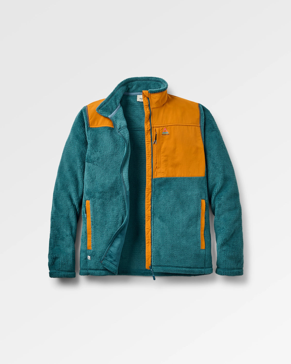 Venturescape Men's Fleece - Retro Orange/Tidal Blue - Flatlay