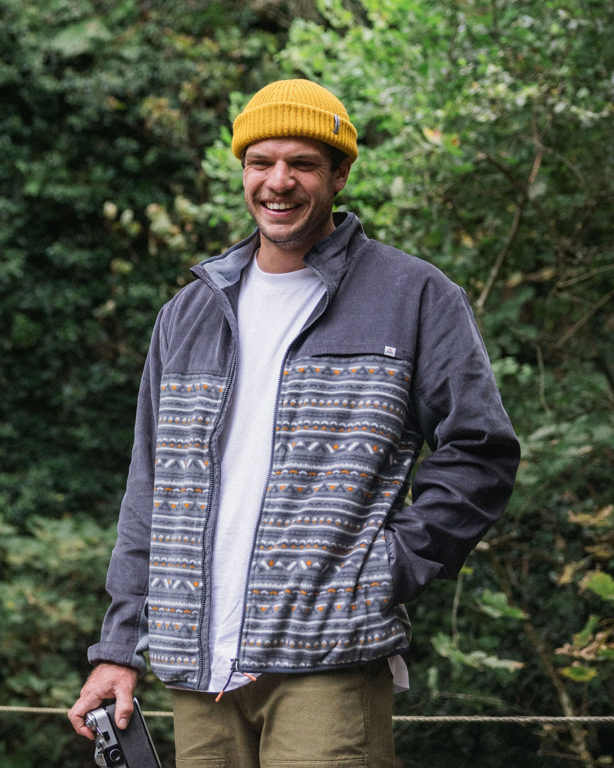 Somewhere Fleece - Geo Tracks Charcoal - Lifestyle