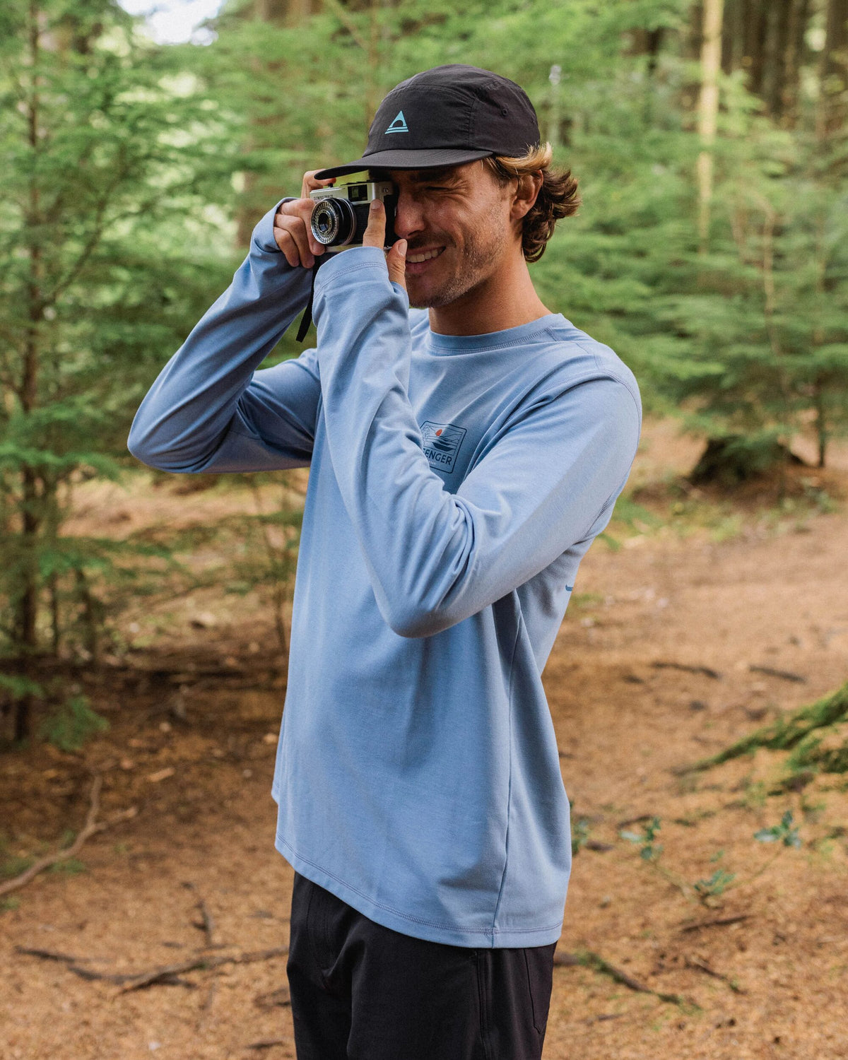 Roamscreen UPF50 Drirelease® Men's LS T-Shirt - Faded Denim - Lifestyle